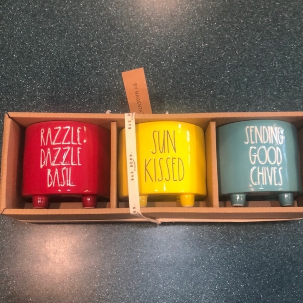 Rae Dunn Herb pots